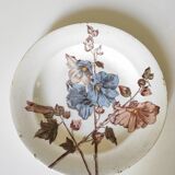 Assiette ancienne polychrome Trémières