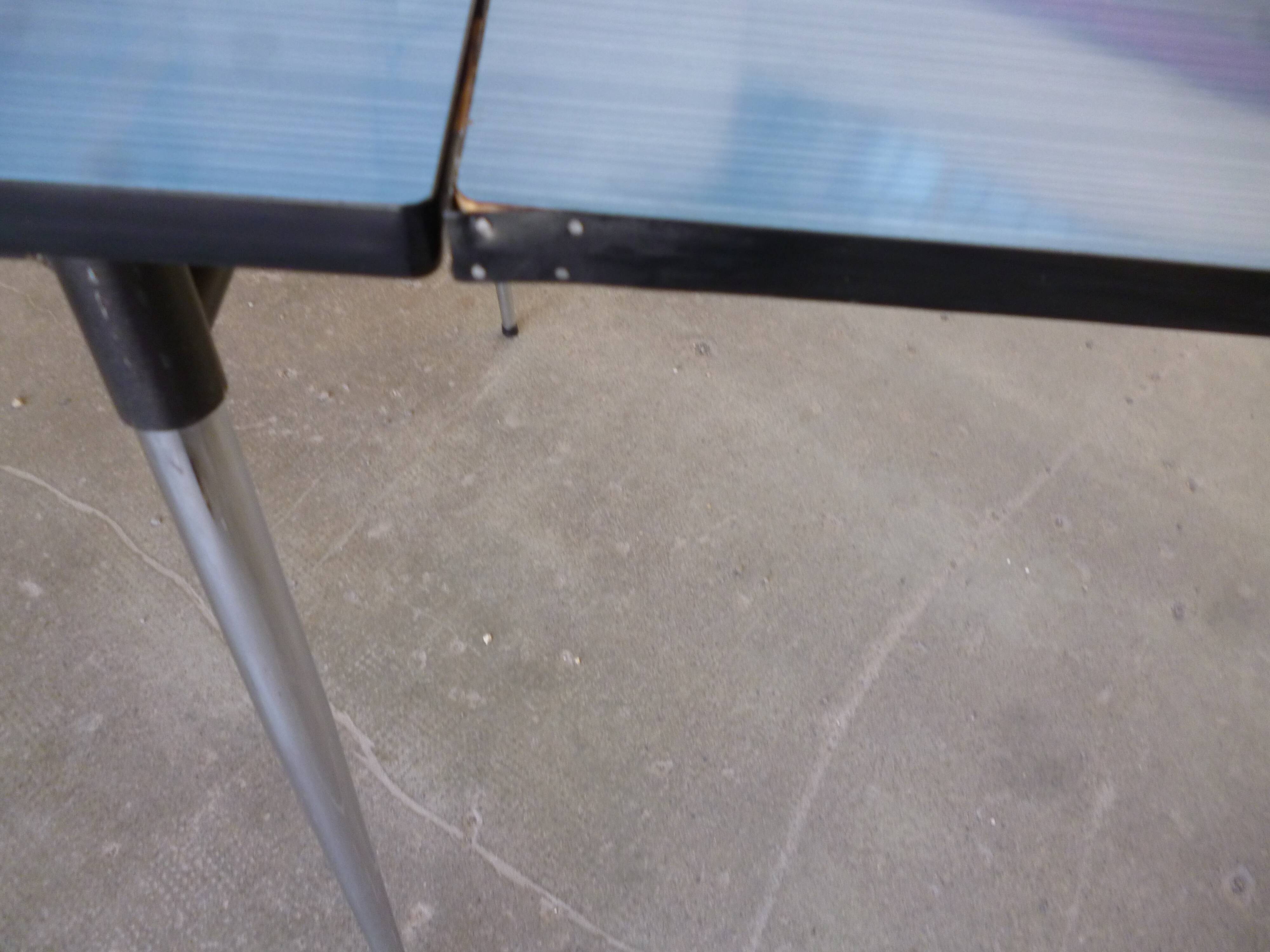Blue formica table