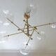 Suspension en laiton & verre Borosilicate " RD15 6 ARMS " design Schwung