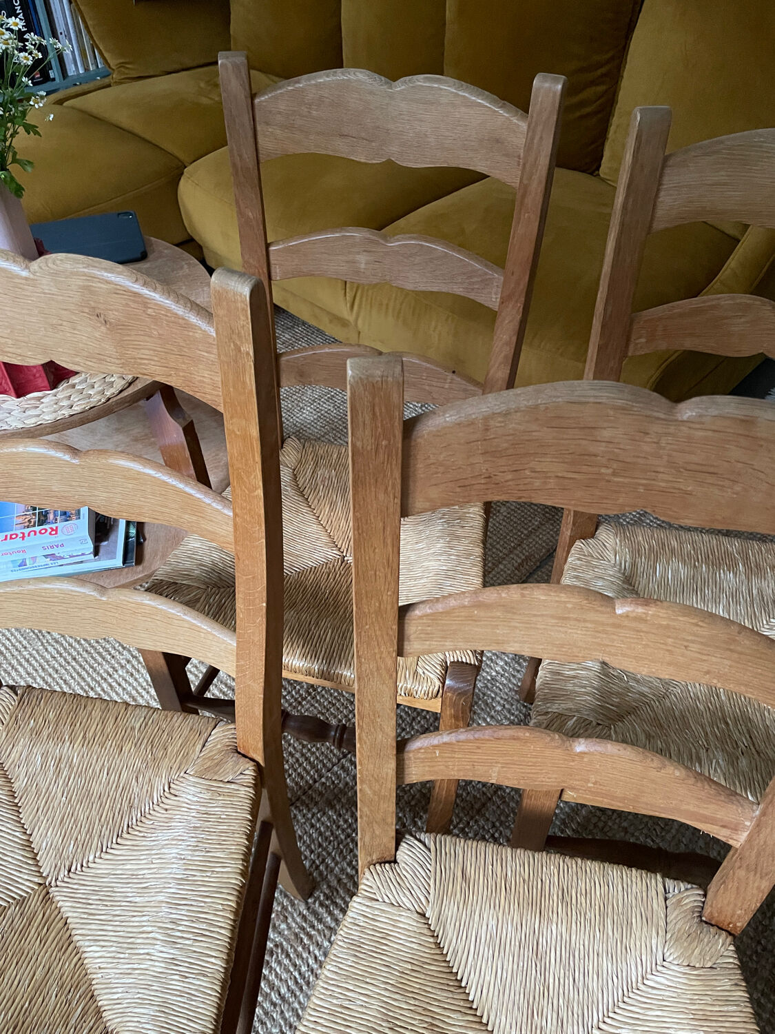 4 straw chairs