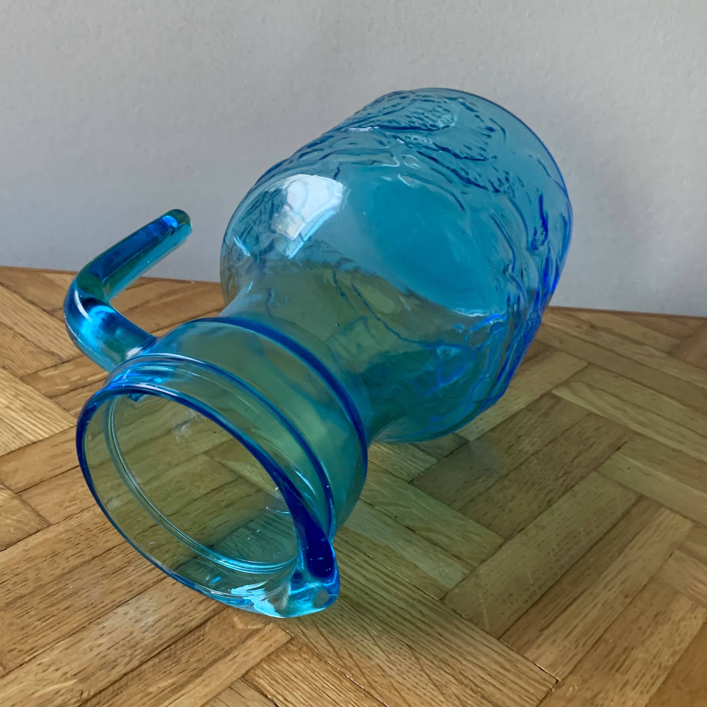 Vintage lemonade service in blue glass - Vemam - made in Italy