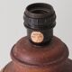 Lampe de table en poterie vintage avec un nouvel abat-jour personnalisé