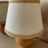 Set of 2 solid wood bedside lamps
