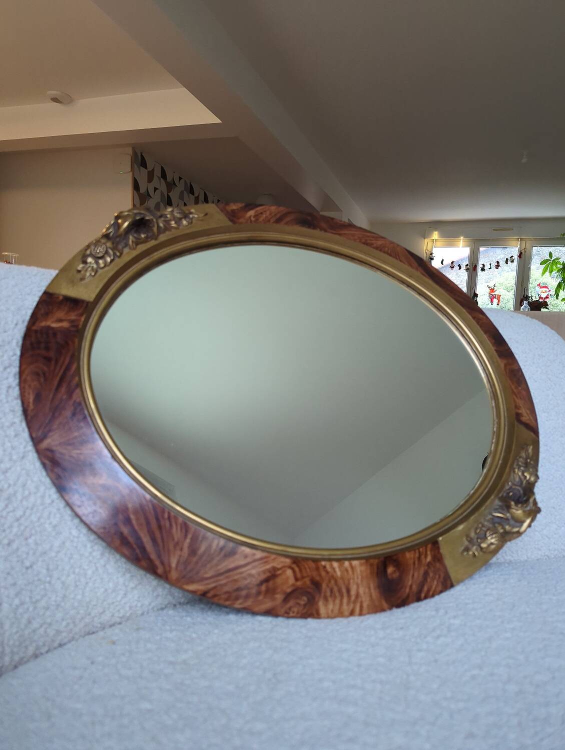 Art Deco oval mirror from the 1930s