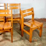 Series of 4 maison regain pine chairs