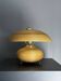 Pencil Reed Rattan Bamboo and Brass Mushroom Table Lamp, Italy, 1970s