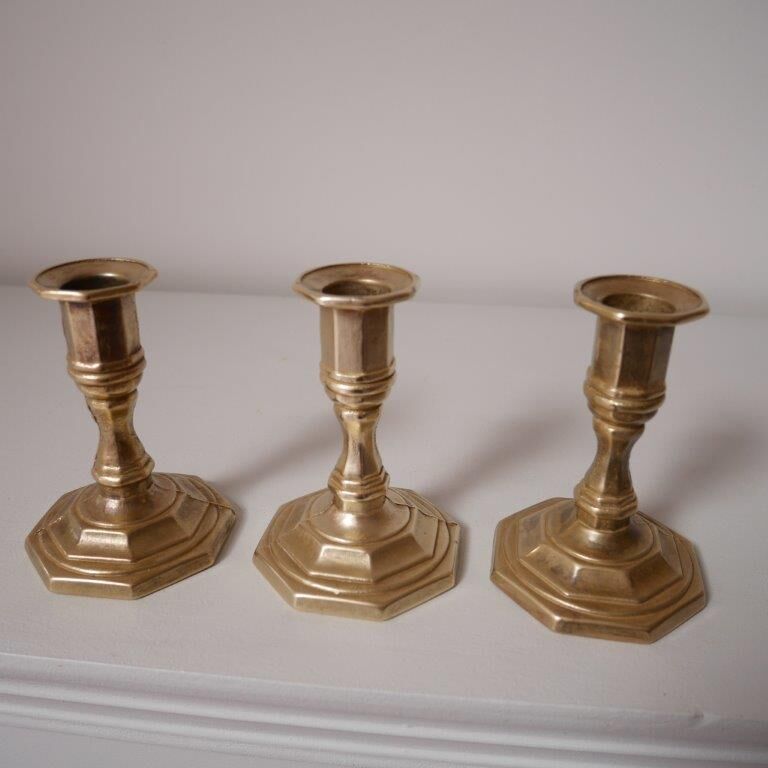 Lot de 3 bougeoirs en laiton Nijhof