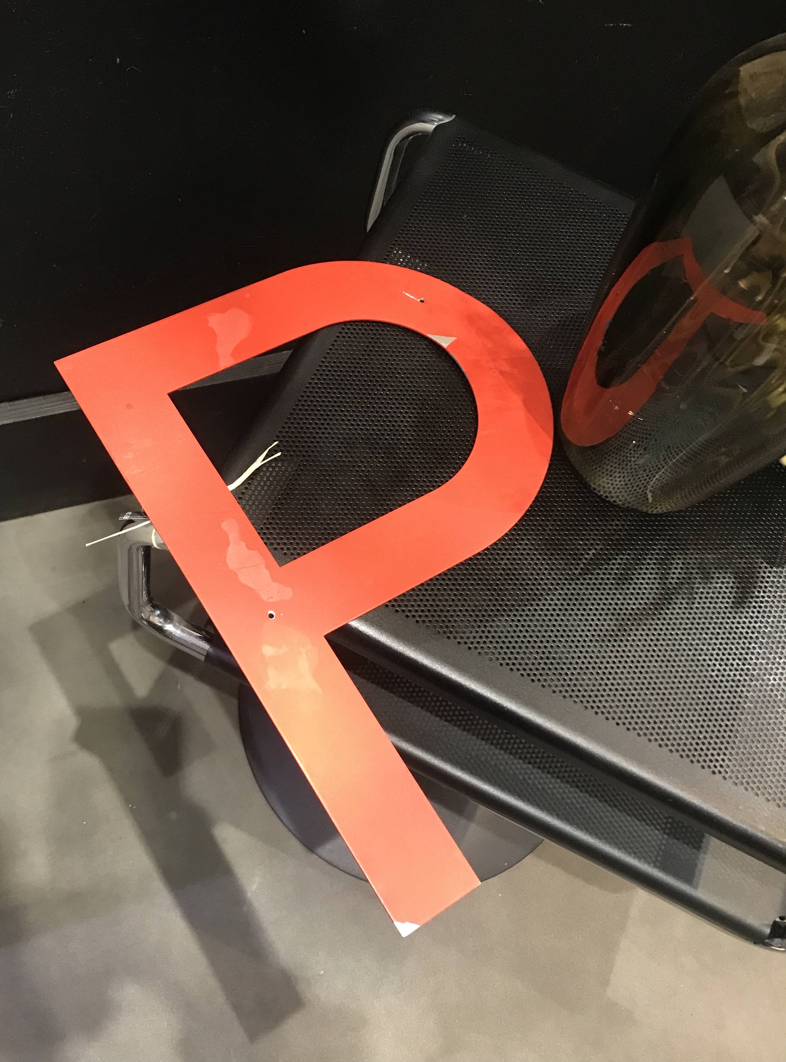 Large vintage metal letters