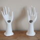 Duo of hands - rings or spike flowers in white ceramic
