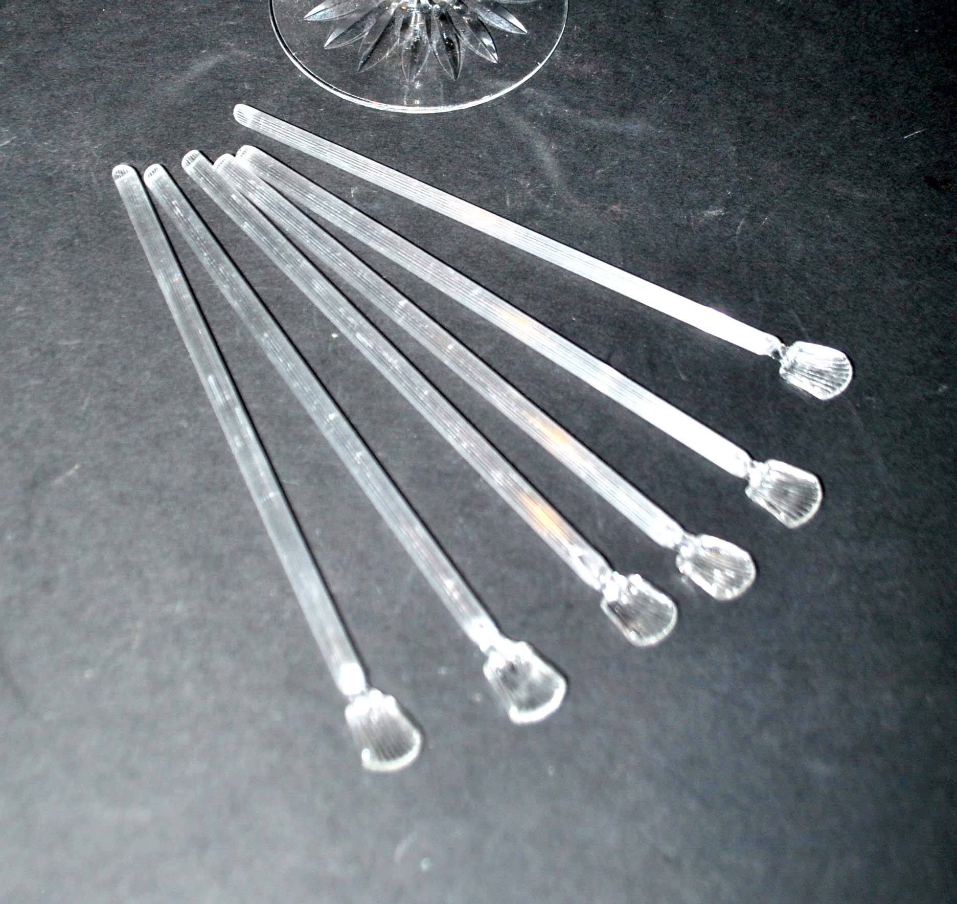 Set of 6 spoons in old blown glass - Eco agitator straws