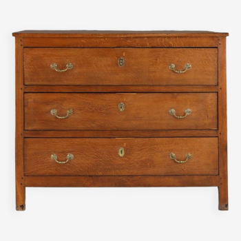 French rustic oak chest of drawers 1900