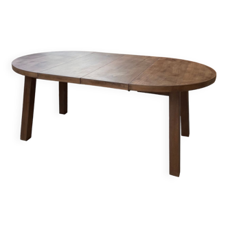 Round table in walnut 50s + extensions