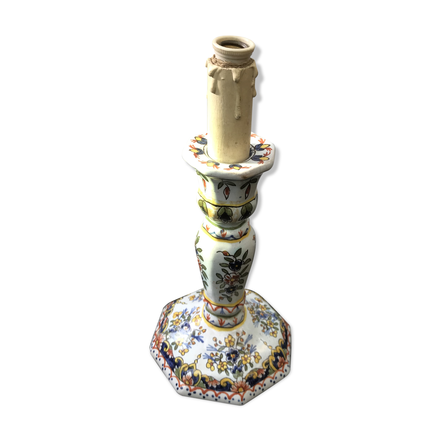 Former Moustiers ceramics painted vintage candlelight