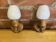 Vintage 1970s Pair of Wall Lights Beech + White Opaline Glass