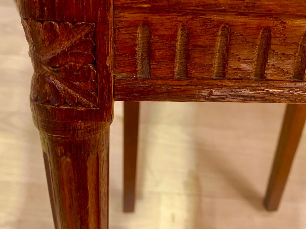 Canned chairs X 8, Louis XVI style, early XX, stamped Flandrin Paris