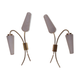Pair of double wall lights - 50's