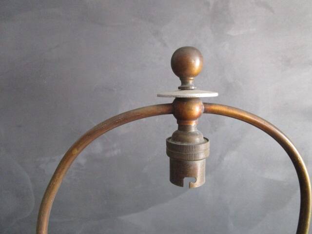 Antique bronze lamp base - column on lion's paws