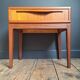 Vintage teak bedside table, Scandinavian design nightstand, accent furniture.