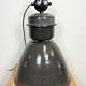 Dark grey enamel industrial factory lamp from elektrosvit, 1960s