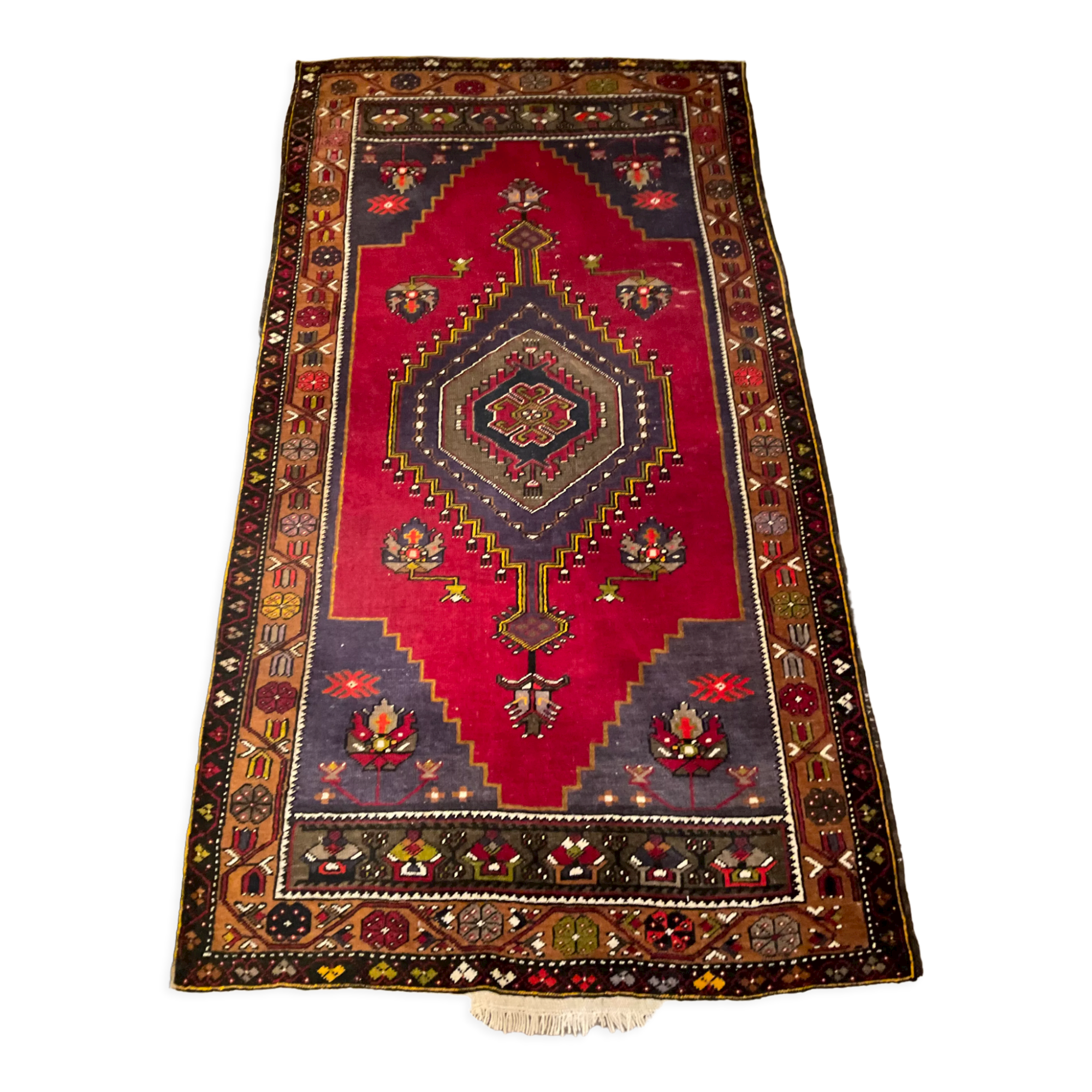 Vintage oriental wool rug 110x205cm