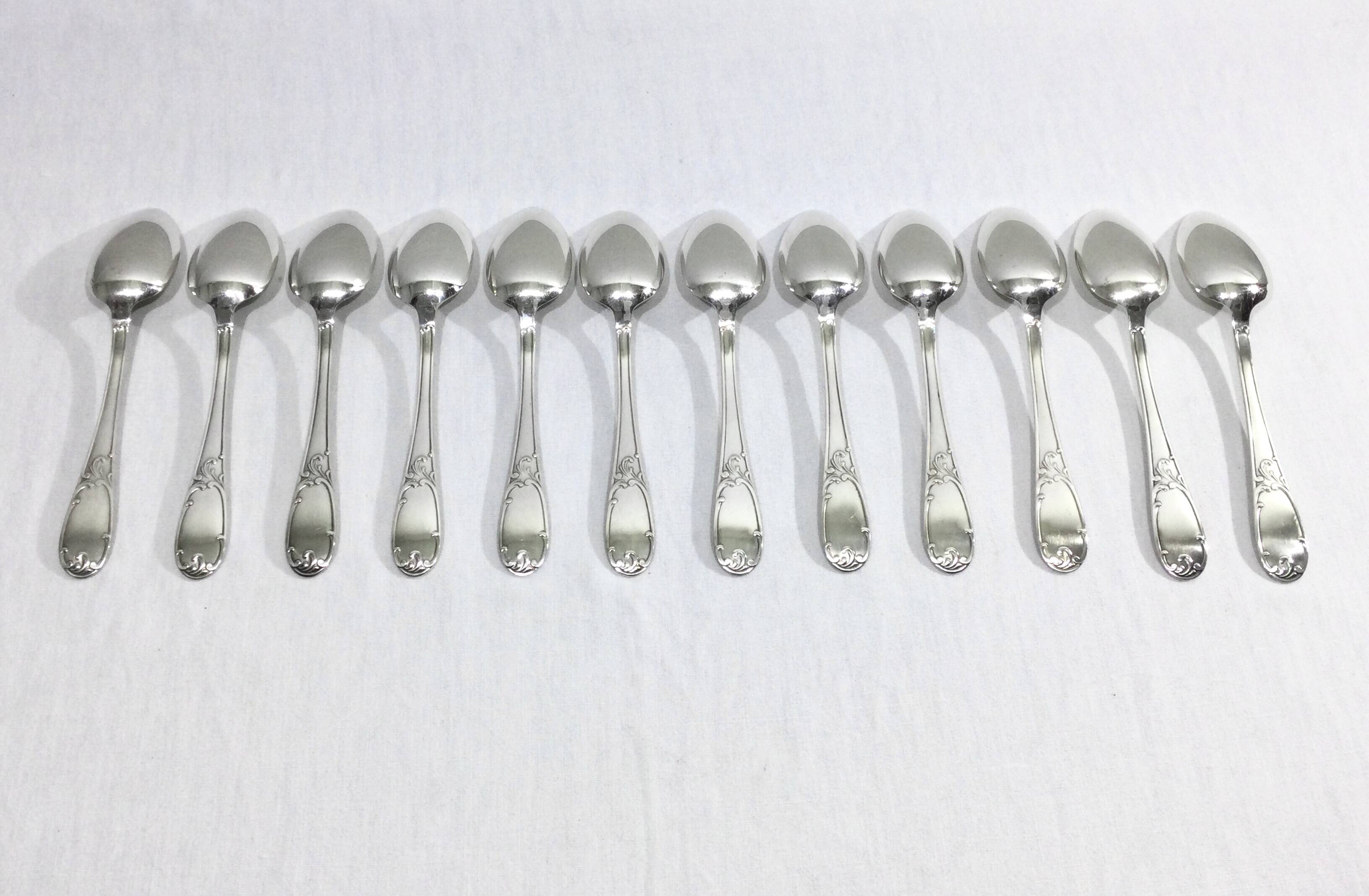 49-piece cutlery set in Louis XV silver-plated metal