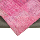 Tapis oriental surteint noué à la main 207 cm x 301 cm tapis patchwork rose