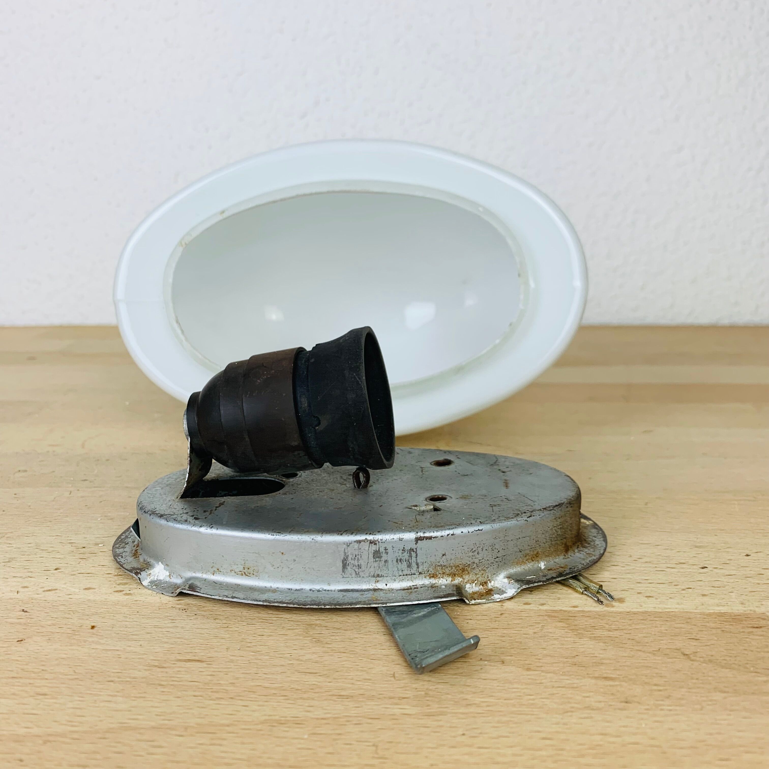 Vintage opaline globe wall lamp