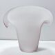 Stunning Double Color White and Pink Etched Murano Glass Vase, Italy, 1980s