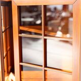 1970s Modular Corner Cabinet in Cherrywood with Glass and Carved Doors – “Fox Hunt” Design