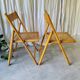 Pair of folding cane chairs