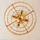 Brass and crystal chandelier plated with 24K gold PALWA, Germany, 1960s-70s.