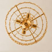 Brass and crystal chandelier plated with 24K gold PALWA, Germany, 1960s-70s.