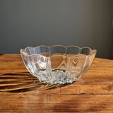 Small vintage Arcoroc Codec glass salad bowl with stylized petal patterns