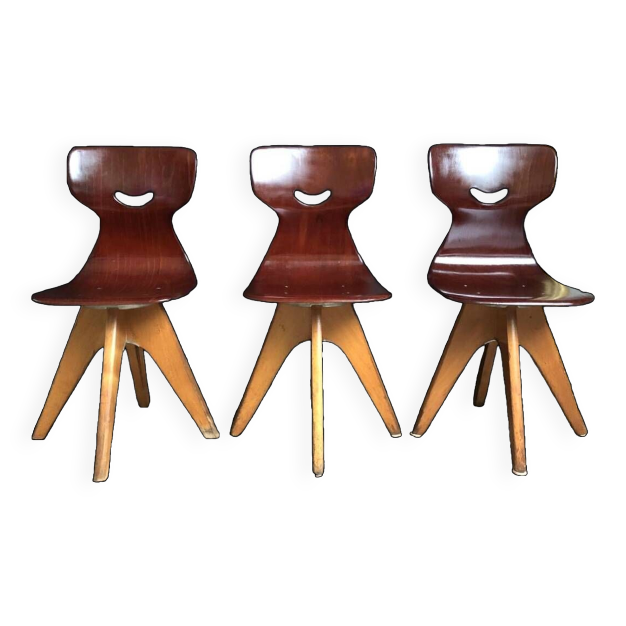 Vintage Smile chairs by Adam Stegner, antique designer seats