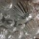 Round ceiling lamp in vintage bubbled glass 60s-70s