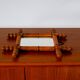 Bamboo effect wooden barber mirror 38 x 33 cm