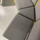 Modular tubular bench in yellow & grey fabric