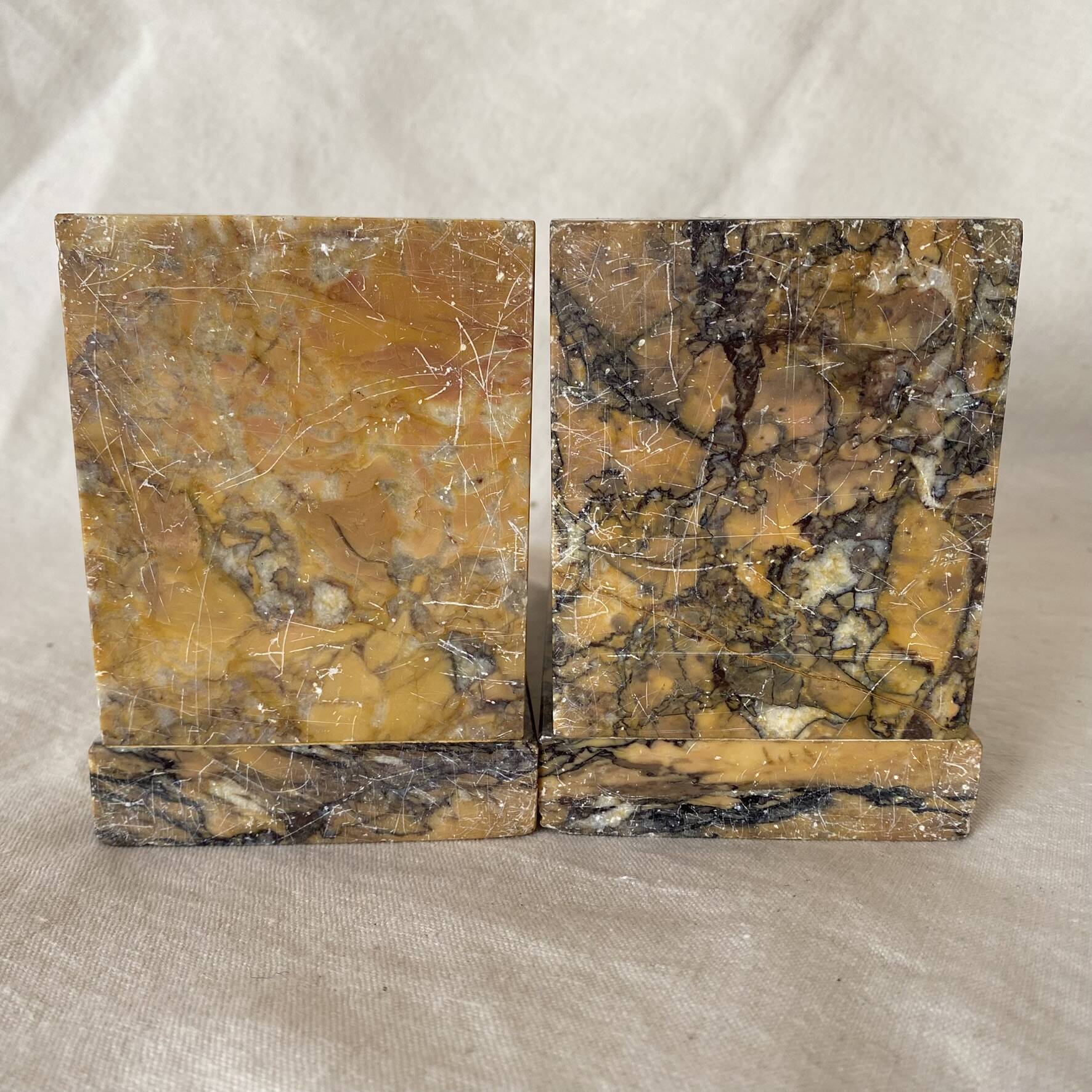 Pair of marble art deco bookends
