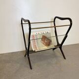 Mahogany side table & magazine holder from 1950'