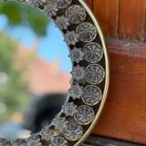 Vintage illuminated round wall mirror with crystal glass stars, 1960s