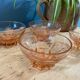 Lot de 4 coupelles en verre rose vintage