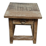 Small teak stool with 1 drawer