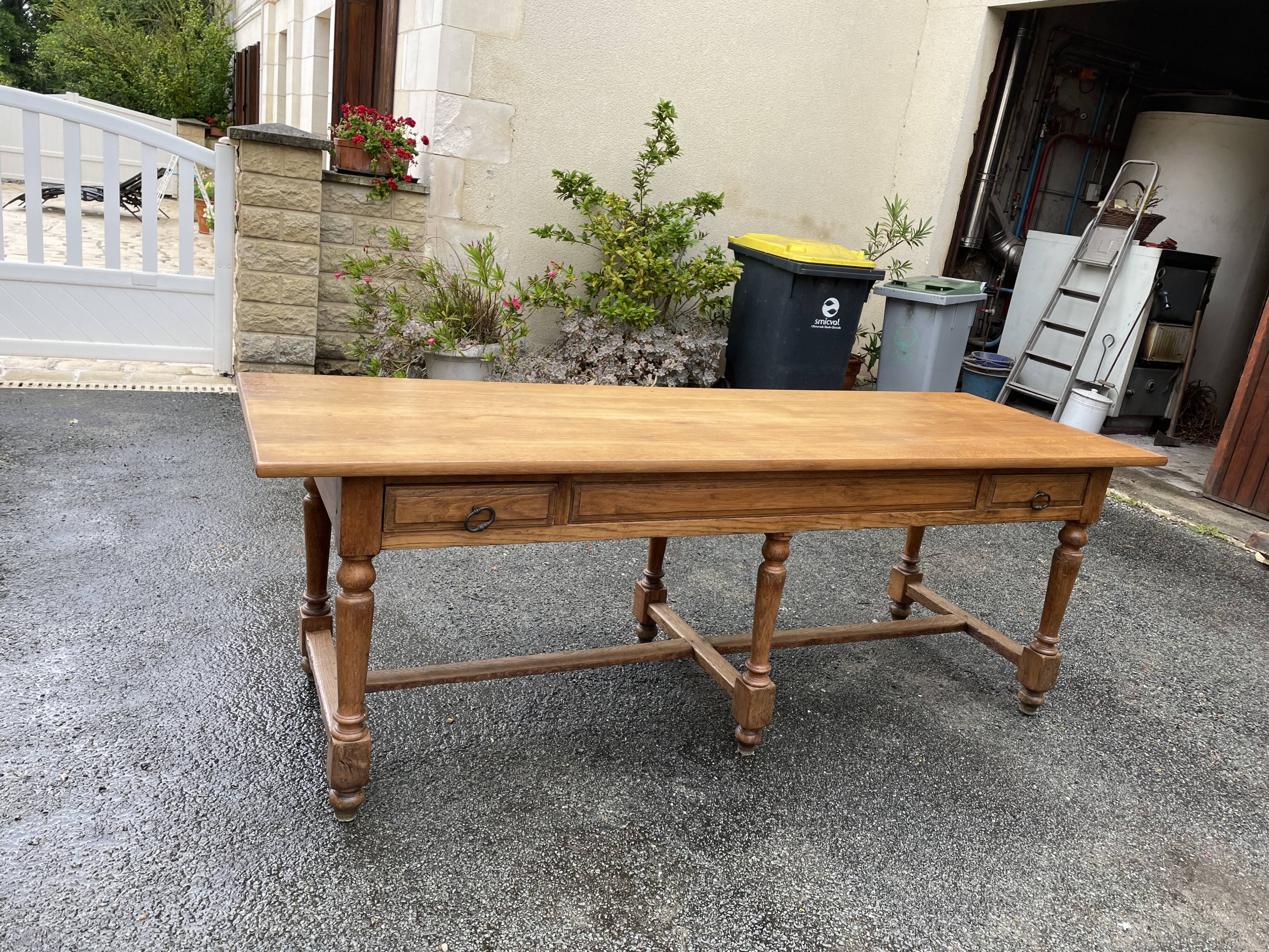 Oak drapery table