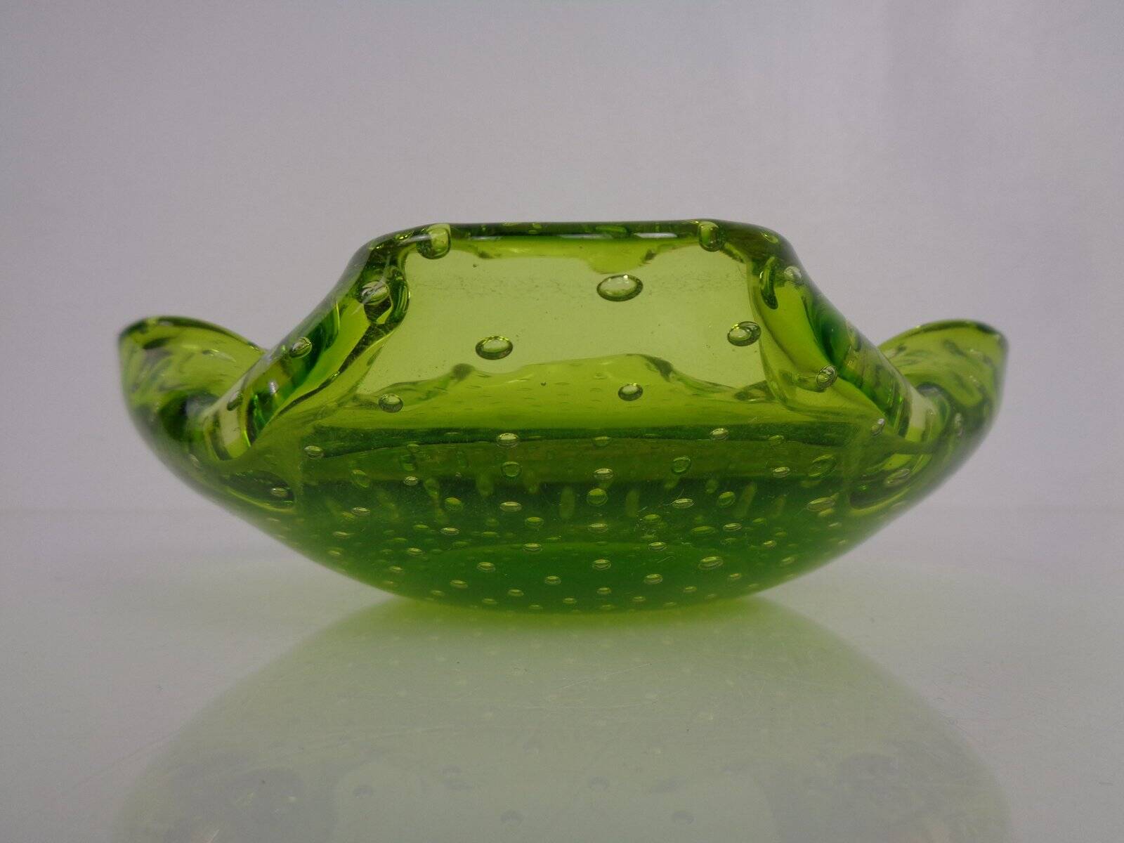 Green Sommerso Murano Glass Ashtray, Italy, 1960s