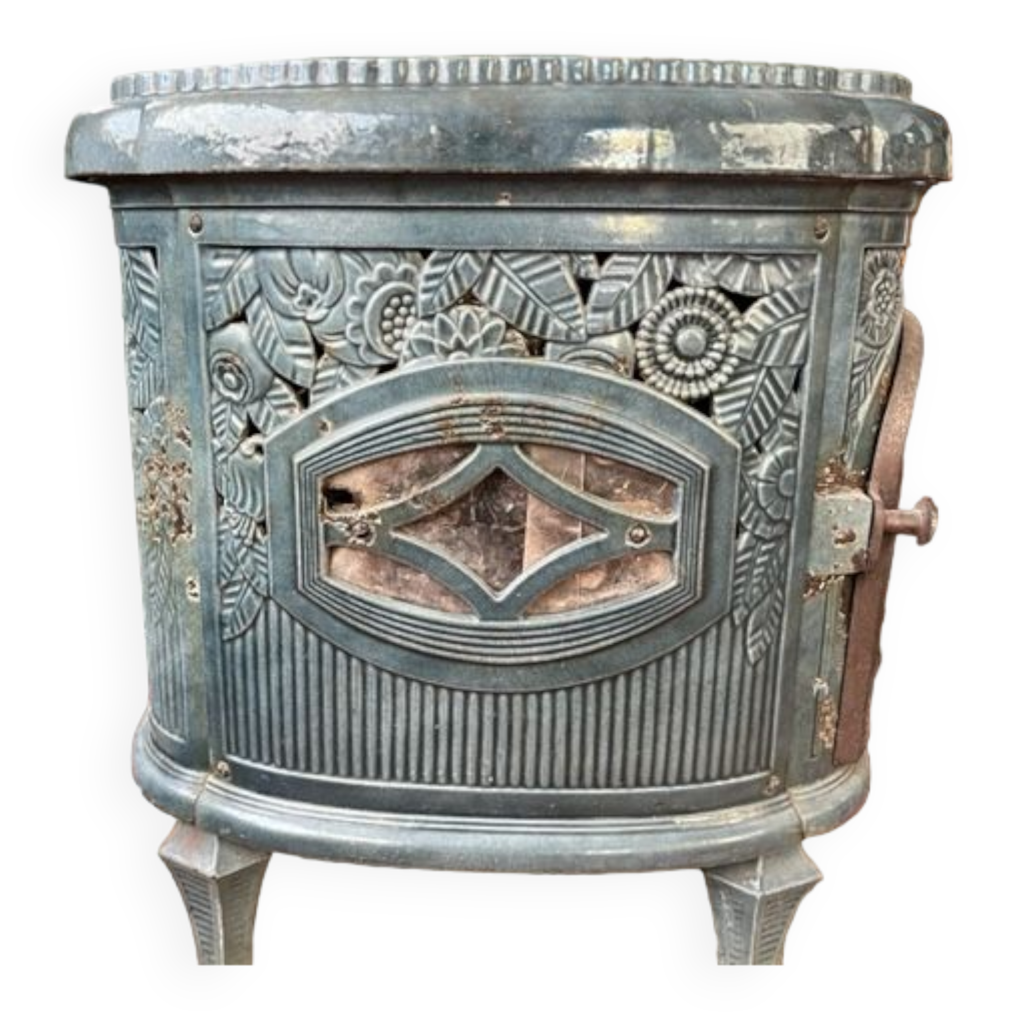Art Deco enamelled cast iron stove Deville Le Non Pareil circa 1930