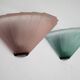 Paire d'appliques De Majo en verre de Murano épais rose et vert. Italie, années 1980.