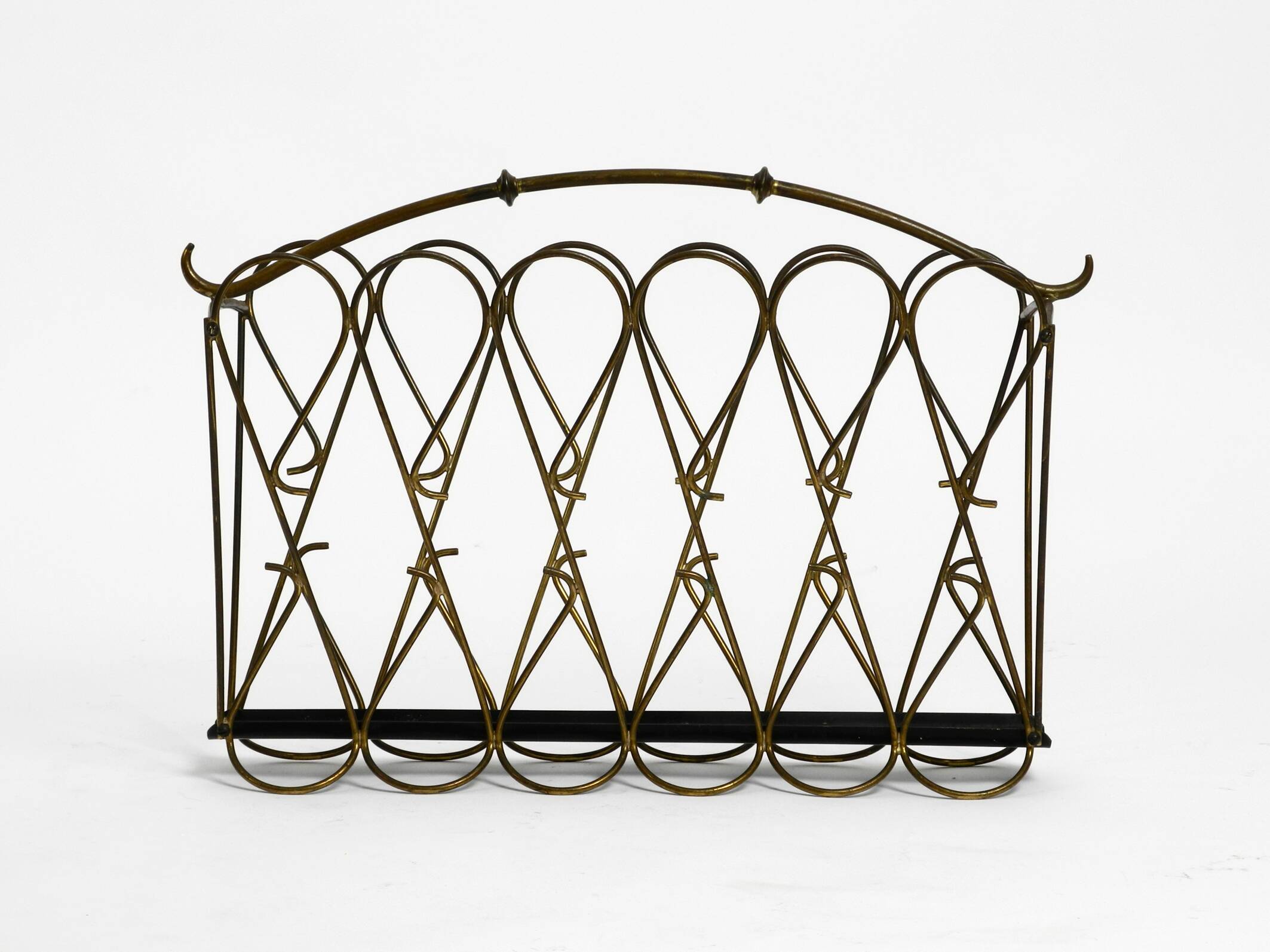 Italian mid century modern newspaper and magazine rack made of brass