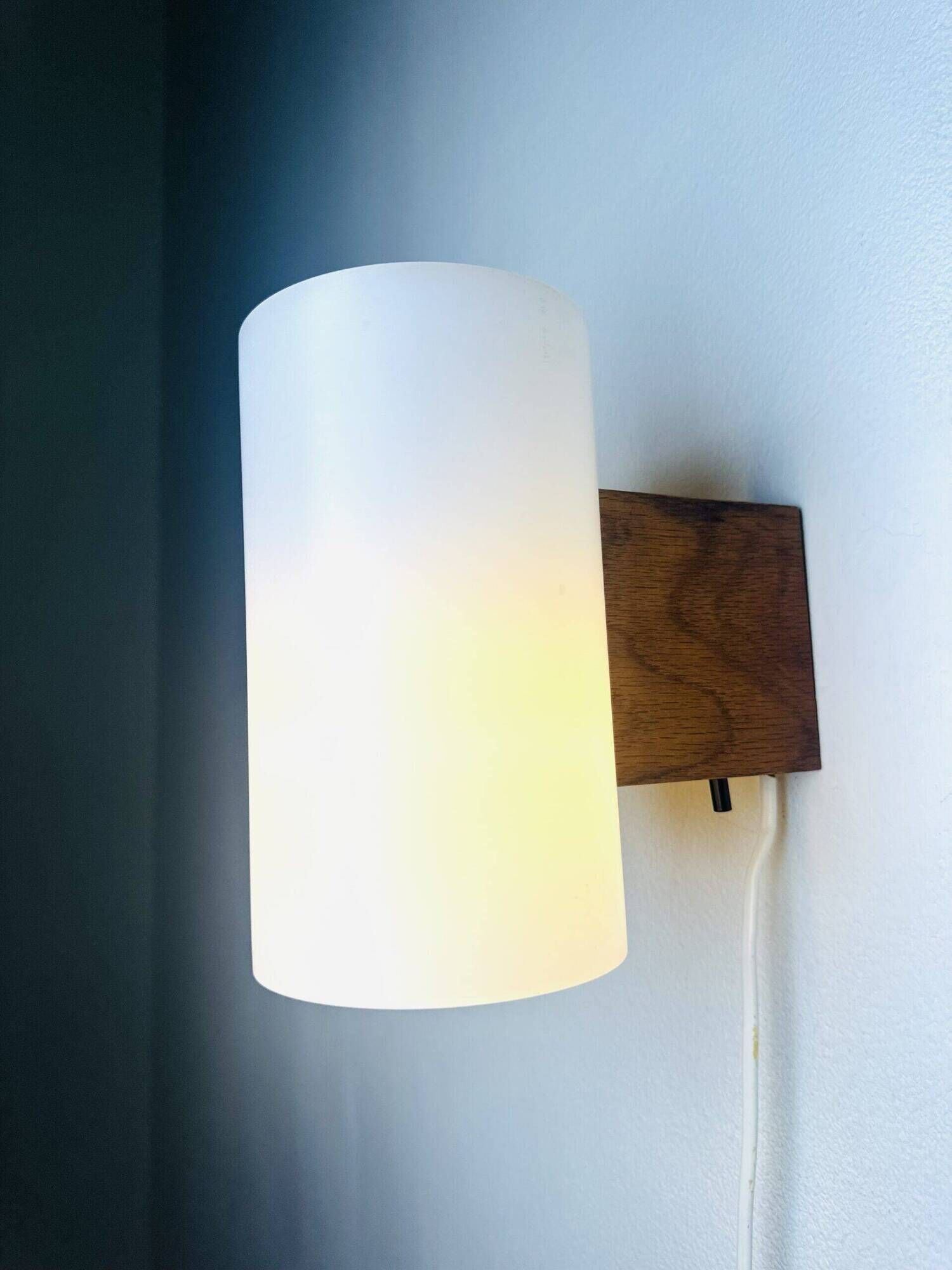 Cylindrical Beech Wood Wall Lamp Uno & Östen Kristiansson For Luxus, Sweden 1960S