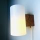 Cylindrical Beech Wood Wall Lamp Uno & Östen Kristiansson For Luxus, Sweden 1960S