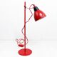 Vintage desk lamp on red metal stem 1970s